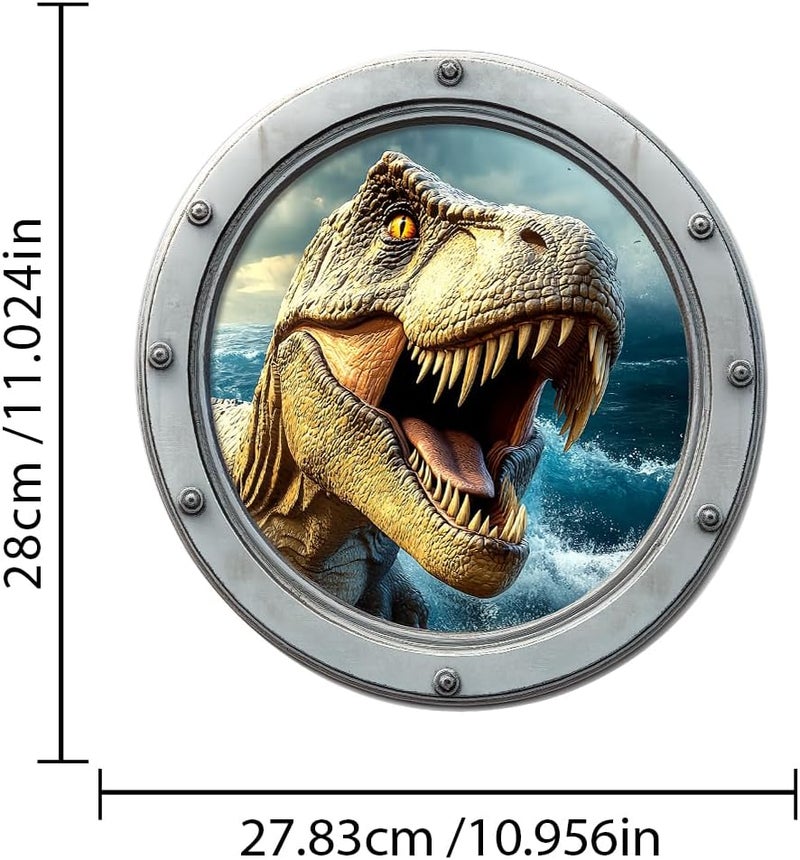 Iprokiu Funny Animal Toilet Seat Cover Sticker Waterproof Shark Dolphin Toilet Seat Lid Decal 3D Bathroom Decoration Turtle Dinosaur Wall Sticker (Dinosaur) - Image 4